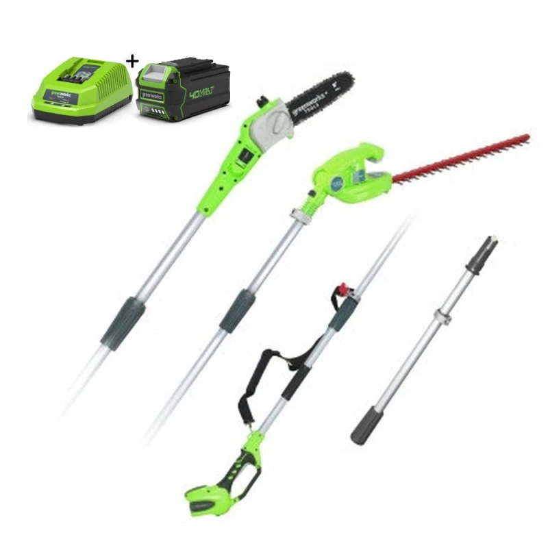 Greenworks Accu Stok- Zaag En Heggenschaar INCL. 4.0Ah Accu En Lader 3 Greenworks Accu Stok- Zaag En Heggenschaar INCL. 4.0Ah Accu En Lader